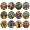 Рождественские монеты Санты, двухсторонняя коллекционная монета из сплава, красочный узор, праздничная сувенирная монета на Рождество