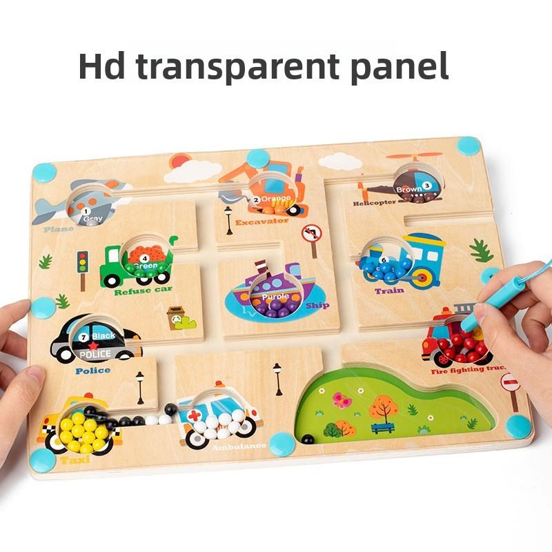 Educational Wooden Dinosaur Magnetic Maze Game For Kids Age 3 Plus Learning Toy