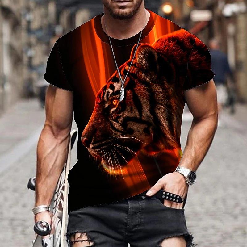 Мужская повседневная футболка с коротким рукавом с принтом животных в стиле ретро на 3D-принте Мужская футболка