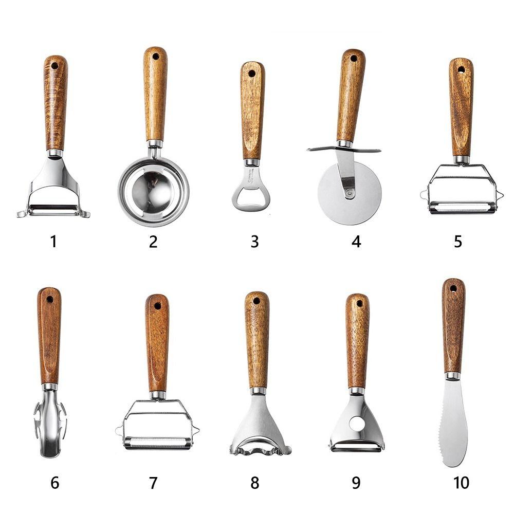 Stainless Steel Kitchen Tool Kit Handheld Wooden Handle Fruit Vegetabless Grater Plane Easy Operate Non-Slip Cooking Tool