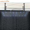 40*80см Светодиодная душевая лейка высокого давления Черная нержавеющая сталь Ванная комната Квадратные душевые лейки с эффектом дождя Потолочный настенный верхний распылитель