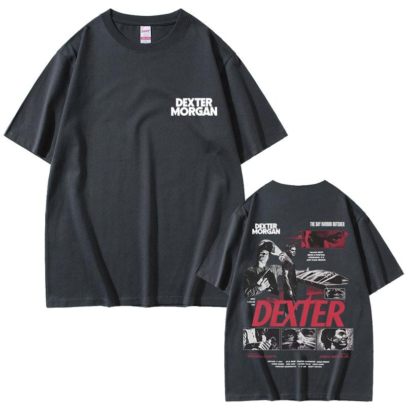 TV Play Dexter Morgan Graphic Print Tshirt Men Women Casual Vintage Cotton Short Sleeve Tshirts Mens Loose Oversized T Shirts
