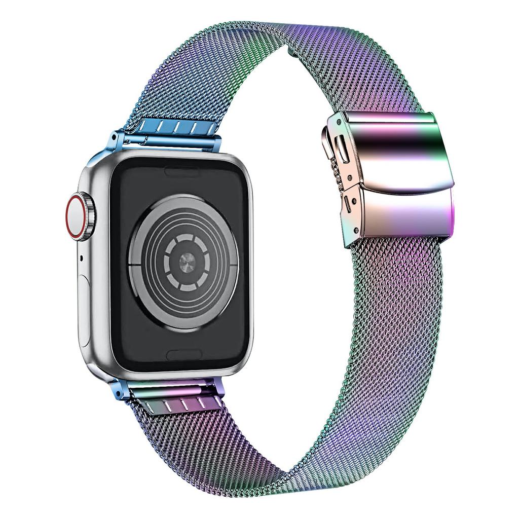 Watch Strap for Apple Watch Series 10 Ultra 9 8 7 SE 6 5 4 3 2 1 46mm 49mm 45mm 44mm 42mm Milanese Metal Band with Buckle