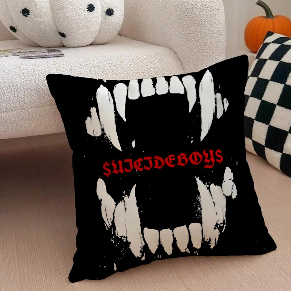 HipHop Underground SSuicideboys G59 Cushion Cover Throw Pillow Cover Hidden Button Durable Polyester Chair Cushion