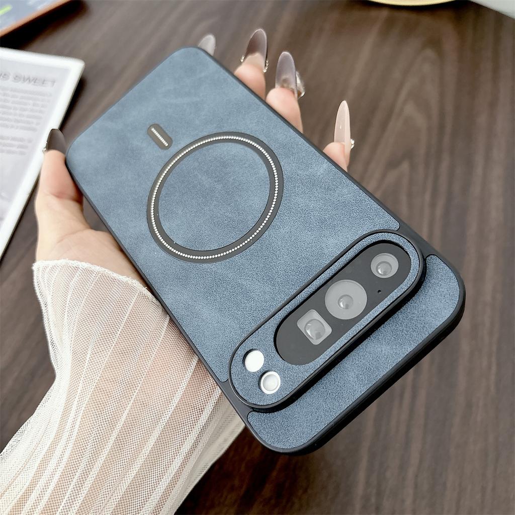 Vintage Leather for Magsafe Phone Case for Google Pixel 10 9 8 7 Pro XL 10A 9A 8A 7A  Magnetic Wireless Charge Protective Cover