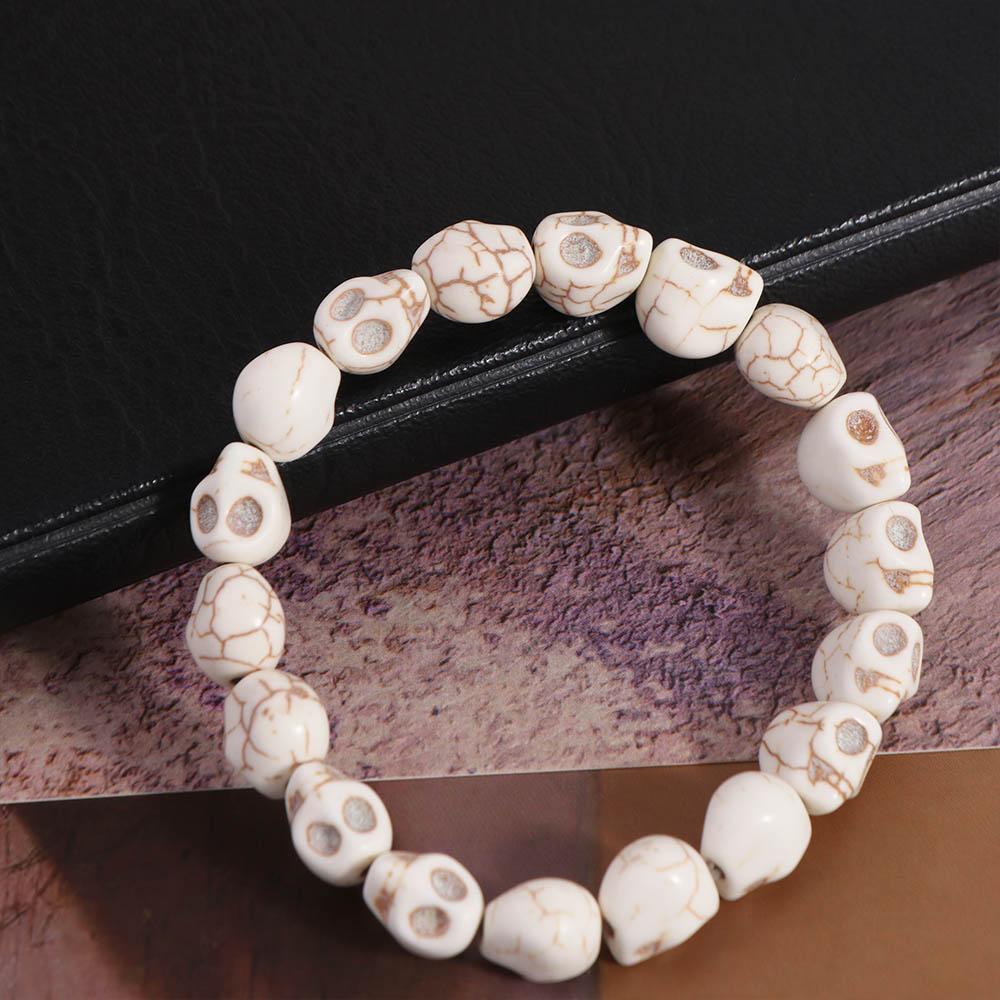 Vintage Design Skull Beaded Bracelet Punk Bangle Personalized Skeleton Beaded Bracelet Friend Gift