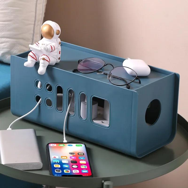 Настольная вставная панель для хранения рядов вилка шнур питания пластиковый ящик для хранения вещей держатель для кабеля органайзер для электрической розетки