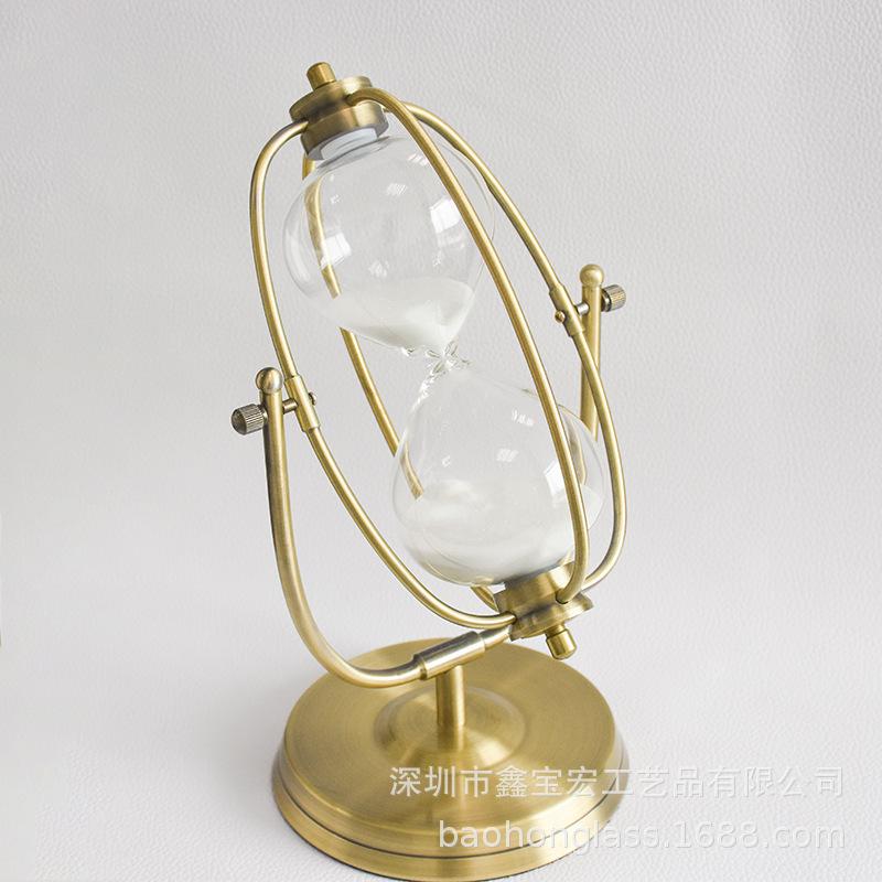 Металлическое Медное Искусство Вращающийся Песочный Час Ornament Продвинутое Чувство Таймер Креативный Подарок Ремесло Песочные Часы Ornament
