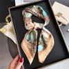 Satin Shawl Print Headscarf Hair Wrap Neckerchief Female Square Scarf For Women Headband Foulard Hijab Bandana