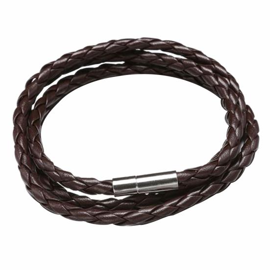 Винтажный женский мужской многослойный плетеный кожаный браслет-манжета, браслет в подарок