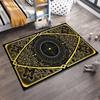 Vintage Geometric Black and Gold Carpet with Ornate Mandala Design Suitable for use as an anti-slip for living room bedroom sofas