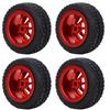 4PCS RC Car Model Accessories Fit for WLtoys 128 K98953 RC Aluminum Tires(Red)