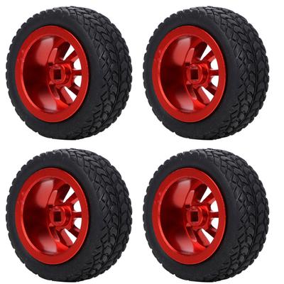 4 шт. Аксессуары для модели радиоуправляемой машины, подходят для WLtoys 128 K98953, радиоуправляемые алюминиевые колеса(красный)