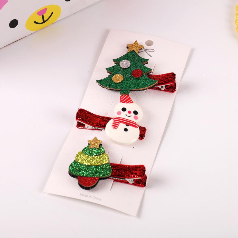Christmas Baby Hair Clips: Cute Santa Cartoon Set