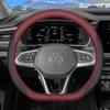 AABGI1 Leather Car Steering Wheel Cover for Volkswagen Tiguan T-roc T-cross Tayron Polo Id4 Caddy Atlas Crafter Virtus 2025 Accessories