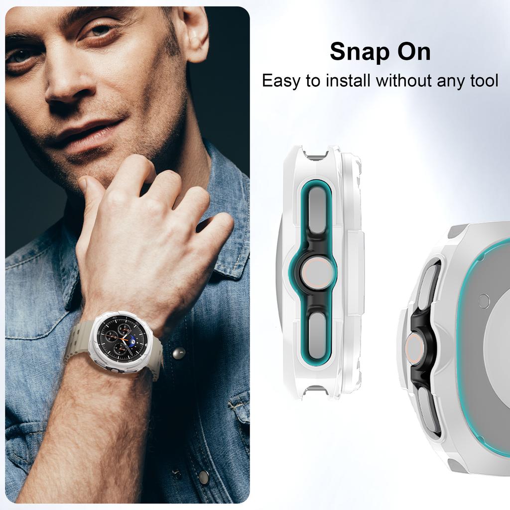 Прочный Безель+Мягкий TPU Бампер Чехол для Samsung Galaxy Watch 8 classic 46мм Защитная Крышка Galaxy Watch 8 classic Защита
