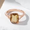 Модное квадратное кольцо из натурального циркона светло-коричневого цвета для женщин, простое, цвета розового золота, высокого качества, свадебное ювелирное изделие