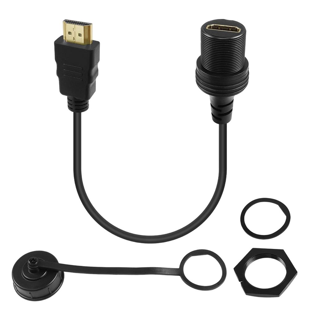 HDMI кабель «папа-мама» для автомобильного дисплея, водонепроницаемый кабель, пылезащитный чехол, установка на приборную панель, расширение для автомобильного HDTV-дисплея