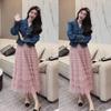 Sweet Chiffon Dress for Women In Spring and Summer Ruffle Edge Thousand Layer Cake Skirt Slimming Half Body Skirt