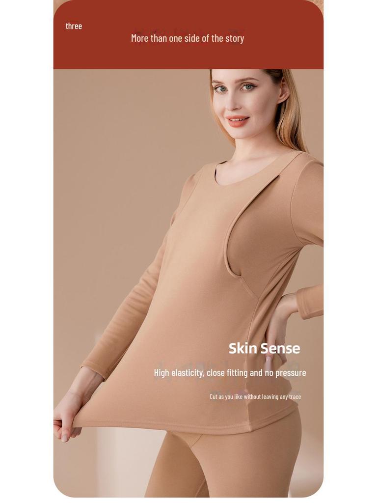 Женский самонагревающийся бархатный термотоп для беременных - Осенняя одежда для кормящих мам