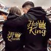 QUEEN KING Print Couple Sweatshirt I Love His D I Love Her P Love Hoodies Oversized Hoodies Lovers Couple Clothes Lover Hoodies