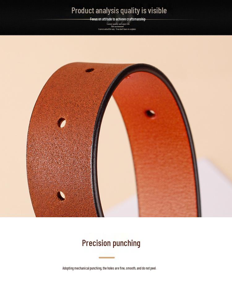 2024 Ретро Корейский Стиль Женский Ремень из Натуральной Коровьей Кожи и Денима