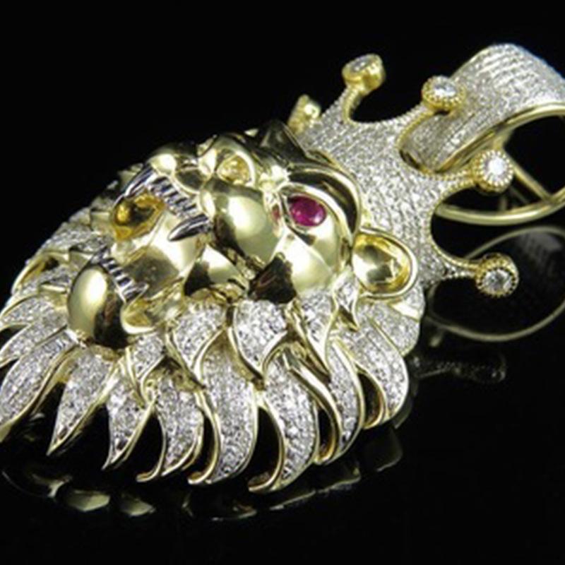 Ожерелье с головой льва, Личность, Властный мужской кулон с животным, Хип-хоп, Панк аксессуар