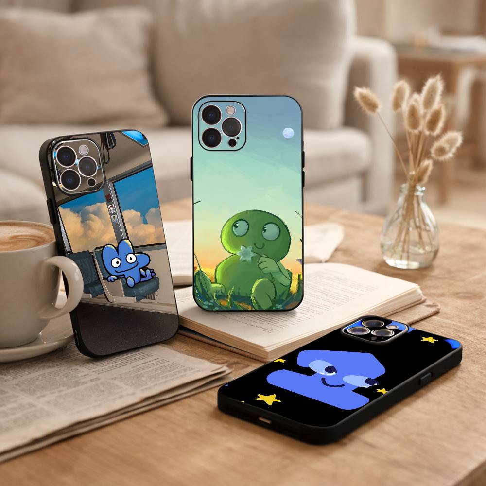 Чехол для телефона BFDI Battle For Dream Island для iPhone 17, 16, 15, 14, 13, 12 Plus, Pro Max, XS, 5G, мягкий силиконовый, черный