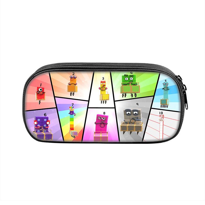 Character Kids Numberblocks And Teens Pencil Case Waterproof Nylon Bag Storage