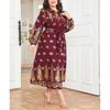 Plus Size Women's Autumn New Casual Print Fashion Long Dress
