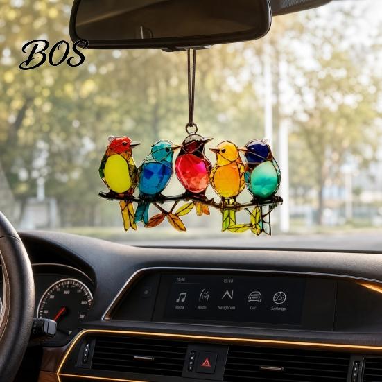 2D Acrylic Hanging Decoration Colorful Birds Sun Catcher, Decoration, Stained Glass Flat Catcher Style Cute Suncatcher for Window Wall Front
