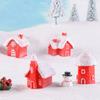 Garden Home Decor Christmas Decorations Miniature Snowcap Cottage Mini House Figurines Villa Model