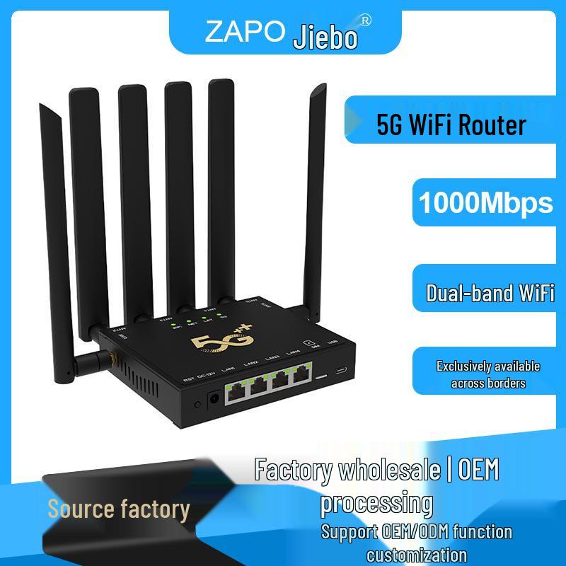 ZAPO 5G Двухдиапазонный Гигабитный Внутренний CPE-маршрутизатор с Пробиванием Стен и Слотом для SIM-карты