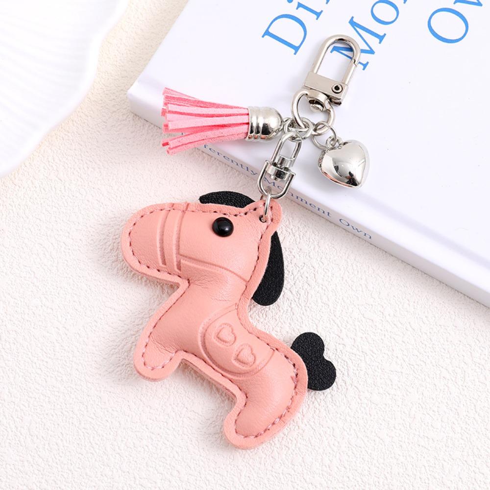 Cartoon Pu Leather Horse Key Chain Heart Zodiac Pony Bag Hanging  Year of The Horse