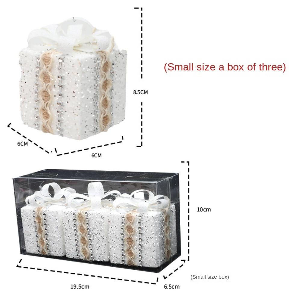 Lace Gift Box Christmas Tree Ornament Plastic DIY Crafts Painted Christmas Gifts Boxes Pendant Hanging Ornament New Year