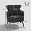 Corduroy Retro Accent Chair Black