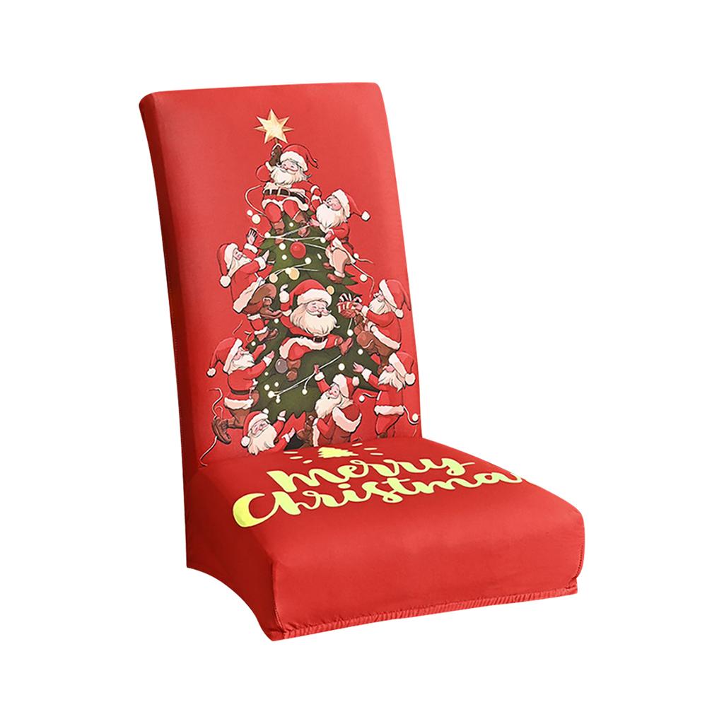 Рождественские чехлы на стулья, Высокоэластичные Съемные Моющиеся Чехлы-протекторы для сидений стульев Для Рождественского украшения Декор на Рождественскую тематику