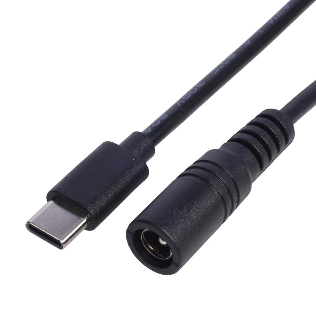 Гнездо DC 5.5x2.1мм - Штекер USB Type C Удлинитель шнура питания Зарядный кабель Адаптер (5,5x2,1 мм на Type C)