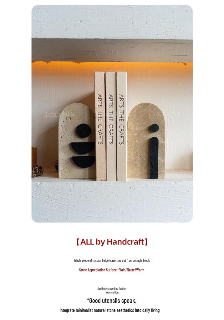 Original Design Modern Minimalist Geometric Bookend Ornament for Study, Bookstore, or Restaurant