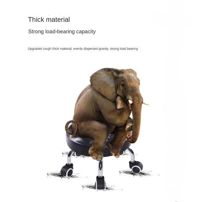 Утолщенная рама Круглый шкив Табурет Портативный Низкий Вращающийся стул Инструмент Бытовой Мобильный Универсальный Табурет на колесиках