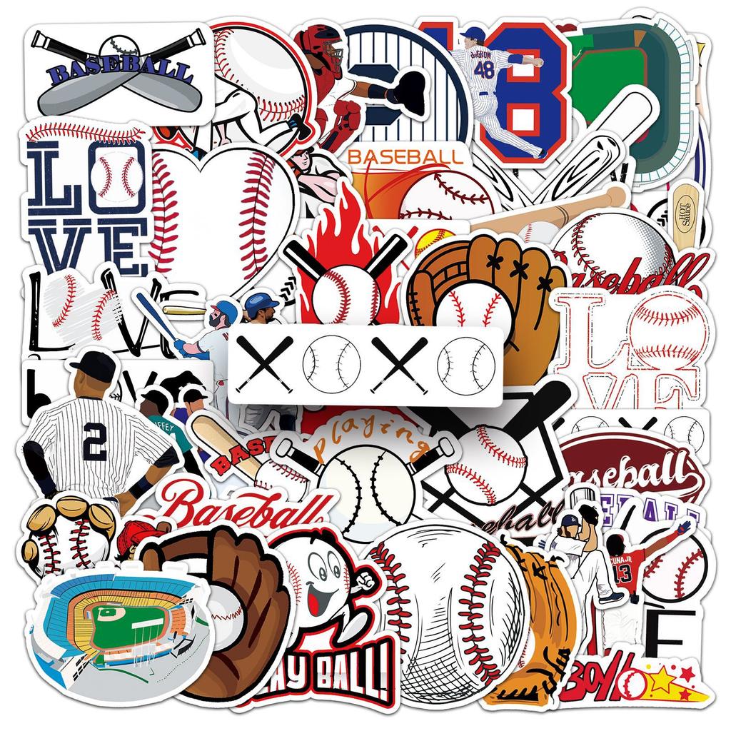 50 Baseball Graffiti Personalized Sports Trend DIY Skateboard Luggage Stickers Waterproof