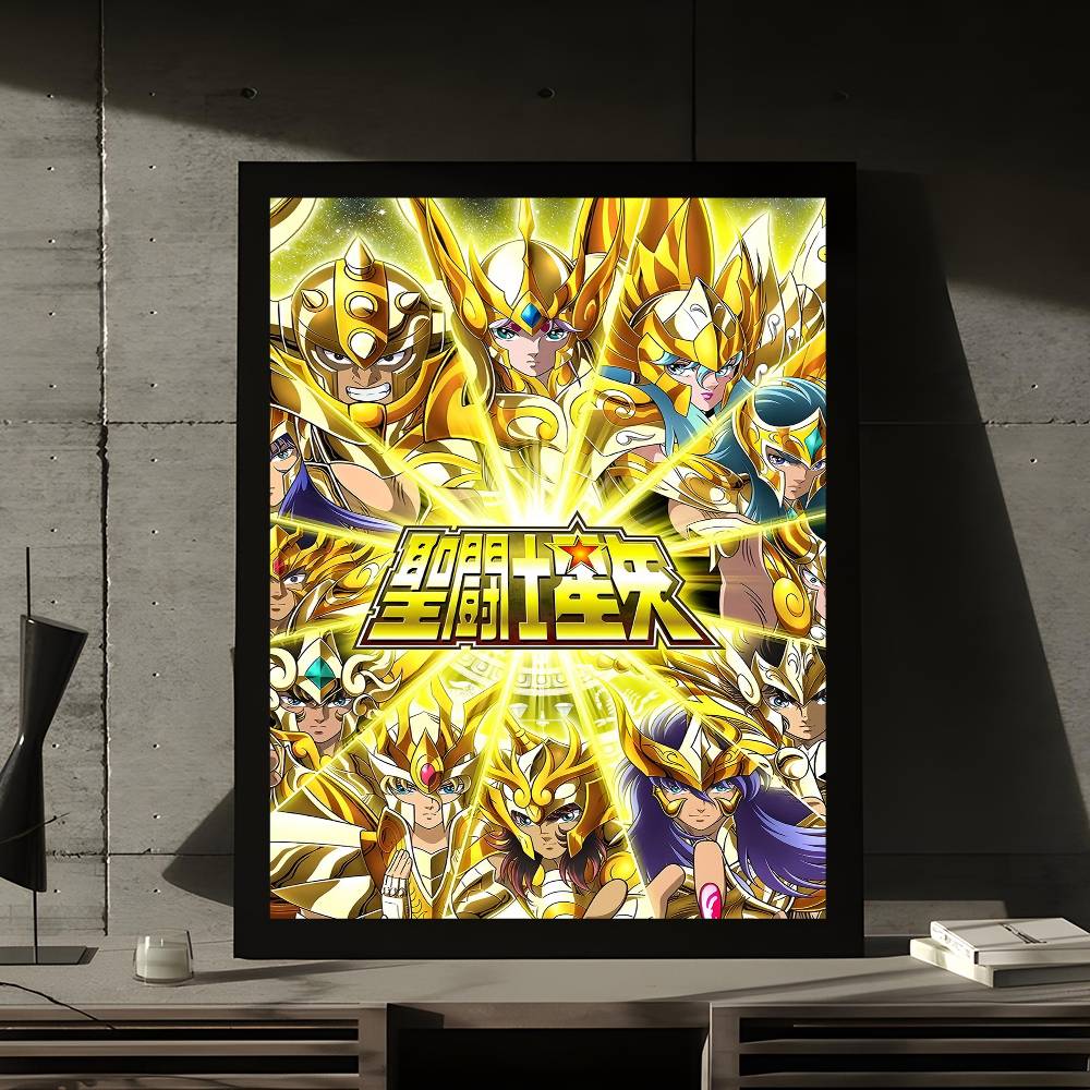 Classic Anime Saint Seiya Anime Posters Sticky Waterproof Paper Sticker Coffee House Bar Kawaii Room Decor