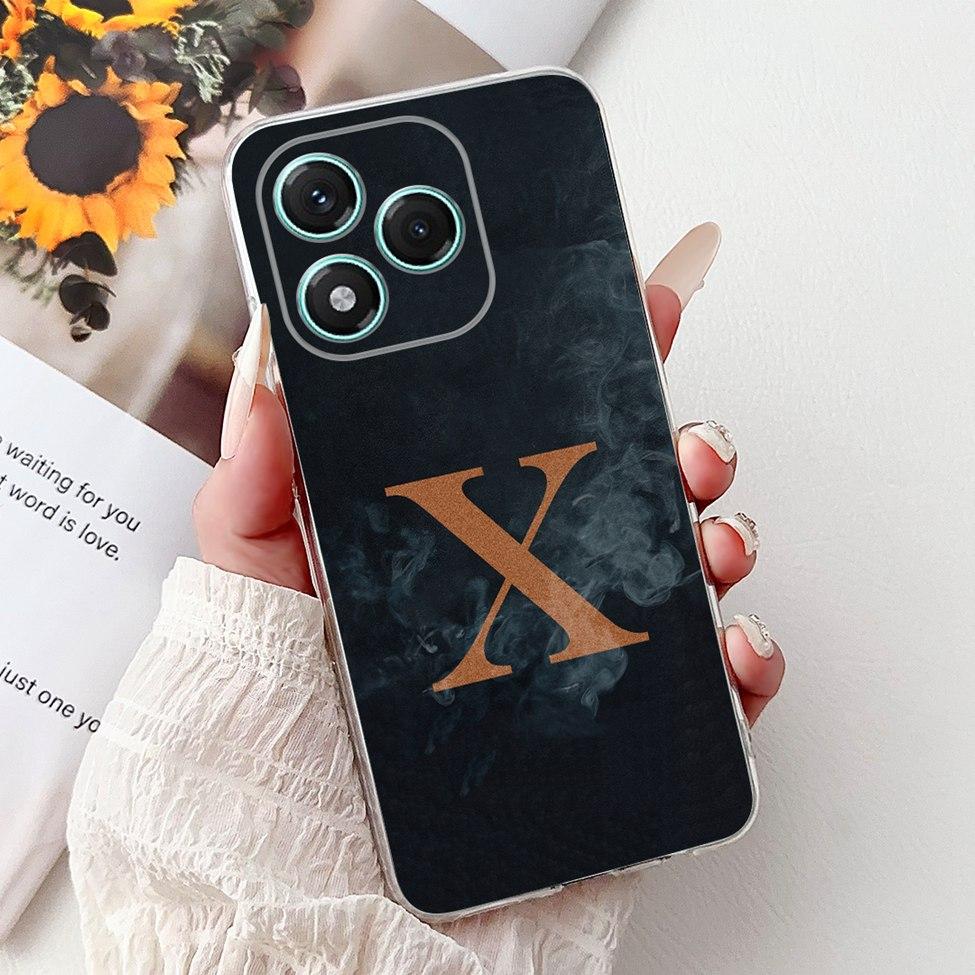 6.7" For Honor 400Lite ABR-NX1 Clear Back Cover For Honor 400 Lite Case Luxury Fashion A-Z Letters Crown Soft TPU Bumper Funda