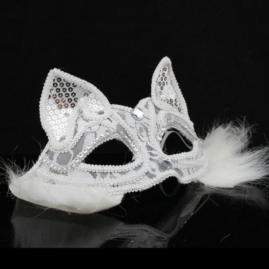 Женщины Лиса Половина Лица Кружева Маска Для Глаз Маскарад Хэллоуин Платье Партии Реквизит