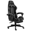 Gaming Chair - vidaXL - Black and Grey - Faux Leather - Adjustable Height - Footrest