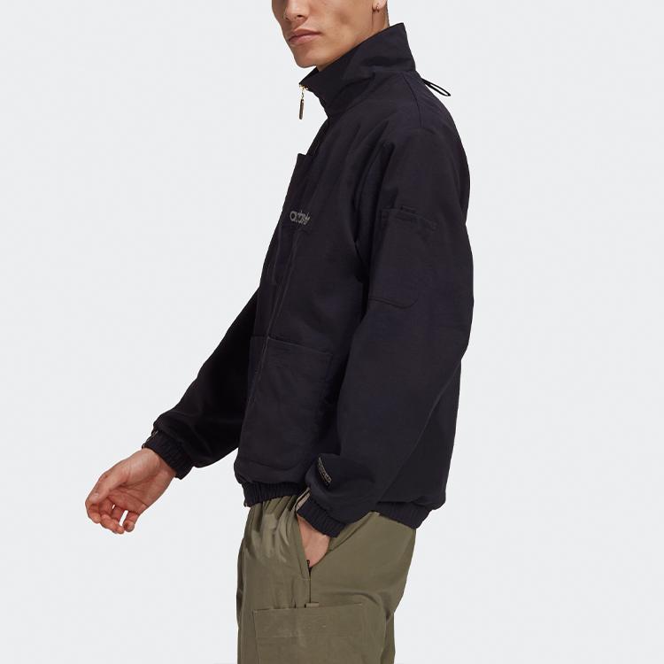 Adidas Originals Trefoil Logo Casual Sports Jacket Men Outerwear Black GJ6728