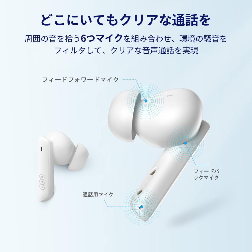 QCY HT05 беспроводной ANC шумоподавление окружающий звук захват ветра полностью беспроводной активный шум оснащен 6 30 часами большой диаметр 10 мм Bluetooth IPX5