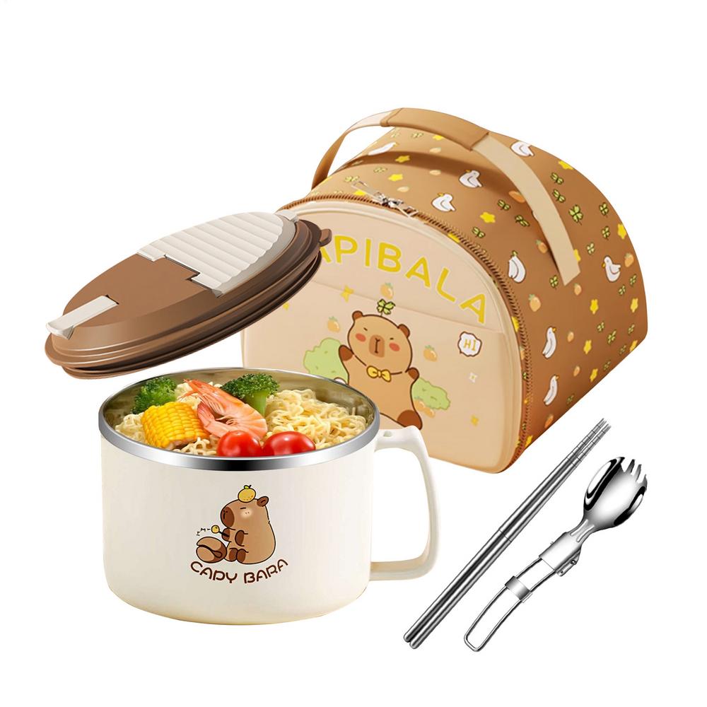 Noodle Bowl Set 1300ml Capybara Soup Bowl Microwave Safe Large Capacity Tableware For Everyday Dining Soup Noodle Salad Cereal