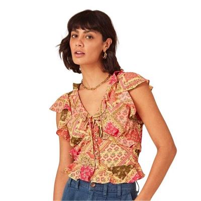 Nobody´s Child Womens/Ladies Floral V Neck Short-Sleeved Blouse