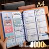 Альбом для визиток большой вместимости - Вмещает 1000 карточек, на кольцах, для хранения карточек и коллекции карточек для запоминания.
